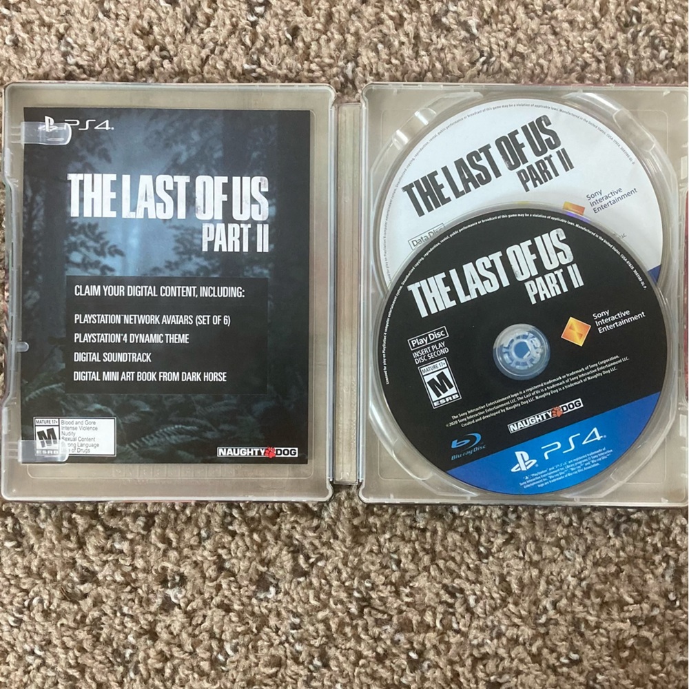 PS4 The Last Of Us Pt.2 Collectors Edition Metal Case & Game